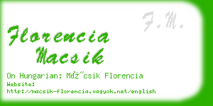 florencia macsik business card